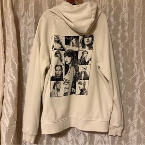 Taylor Swift Eras Tour Concert Merch Exclusive Cream Beige Hoodie Sweatshirt